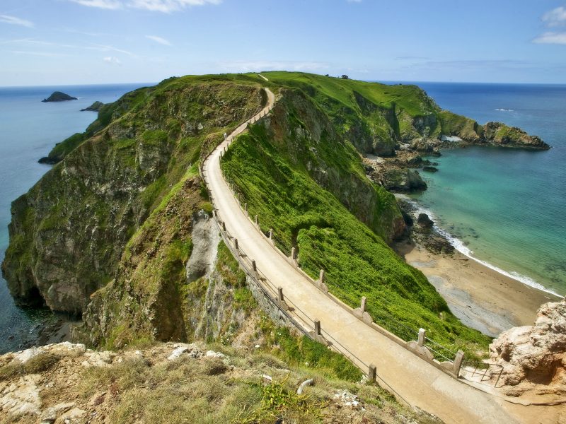 Peinture Originale Aquarelle - Arthur Bradbury, La Coupée, Sark, Guernesey - Paysage